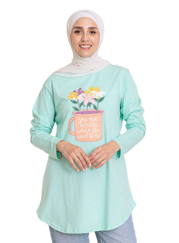 Fair Aqua - Design 25 Printed Long - Sleeve - Khotwh