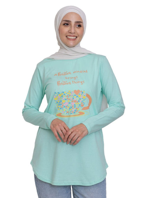 Fair Aqua - Design 28 Printed Long - Sleeve - Khotwh