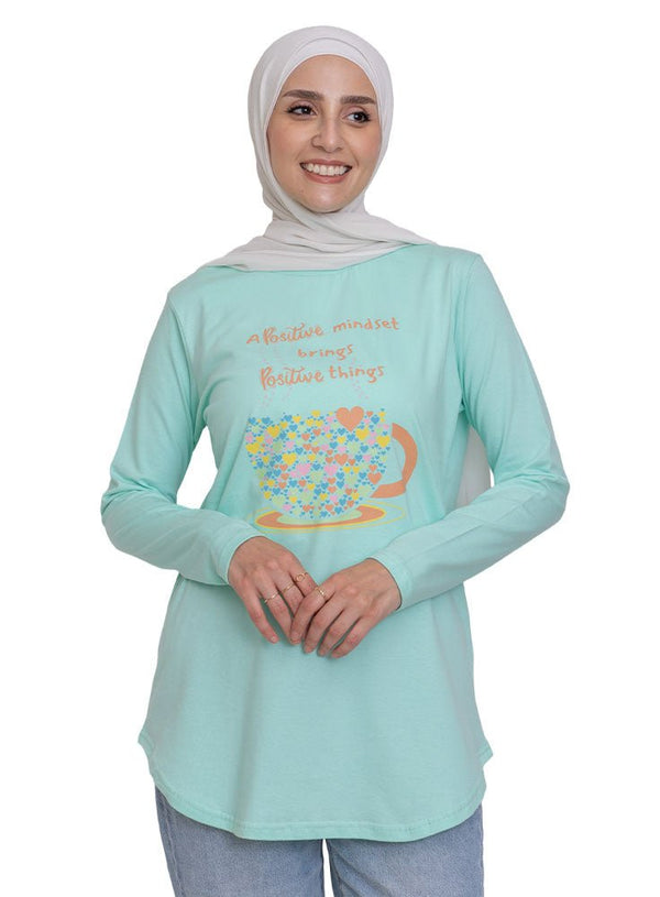 Fair Aqua - Design 28 Printed Long - Sleeve - Khotwh