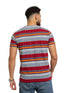 Fancy Maroon Striped Round T-shirt - Khotwh