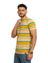 Fancy Yellow Striped Round T-shirt - Khotwh