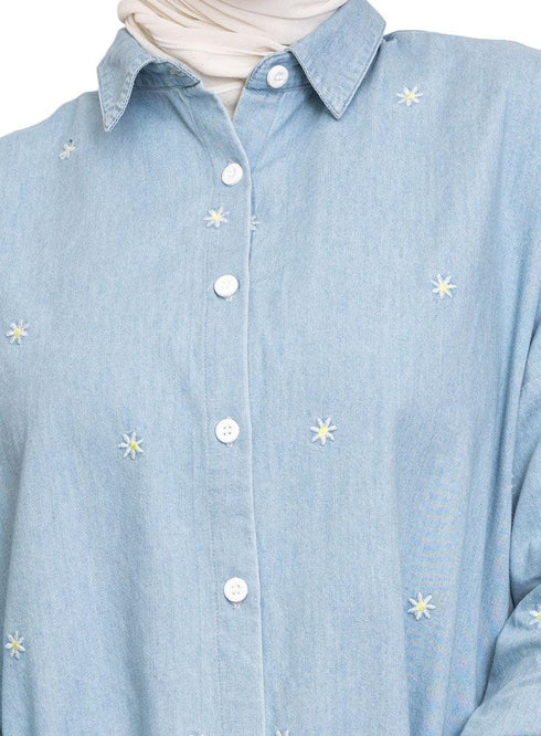 Flower - Ice E - Over Size Denim Shirt - Khotwh