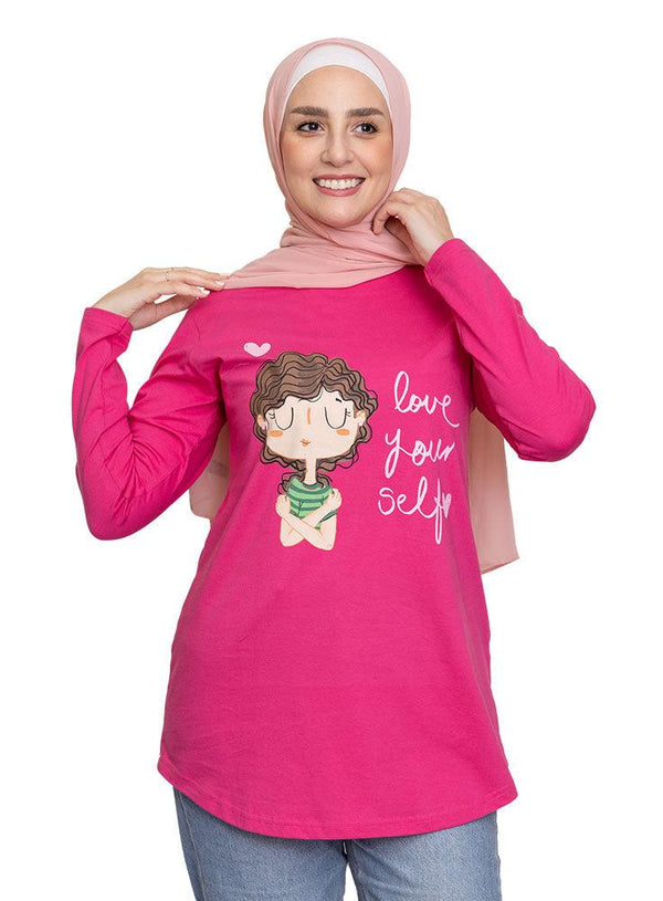 Flowery Printed Long - Sleeve Design 36 - Khotwh