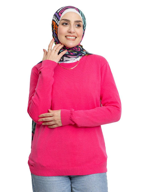 Flowery Round Knit Pullover - Khotwh