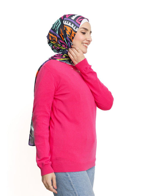 Flowery Round Knit Pullover - Khotwh