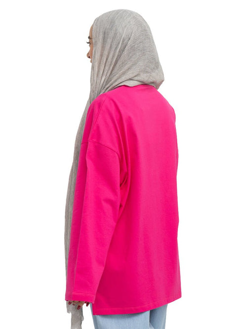 Flowery V-Over Size Long-Sleeve - Khotwh