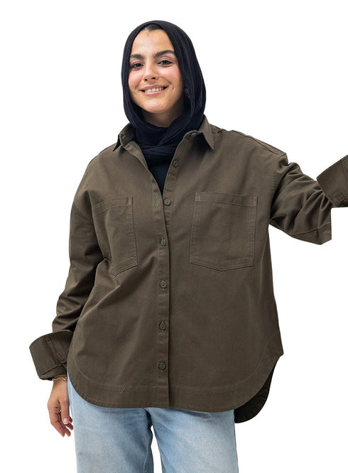 Forest Green Cur - Gabardine Shirt - Khotwh