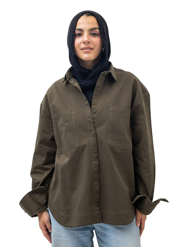 Forest Green Cur - Gabardine Shirt - Khotwh