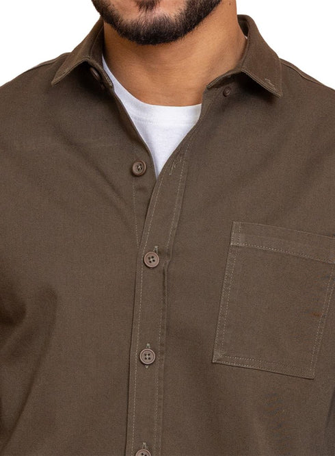 Forest Green Gabardine Shirt - Khotwh