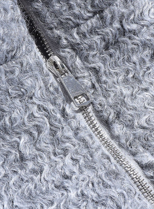 Forest Grey RD - Faux Fur High Neck Sweater - Khotwh