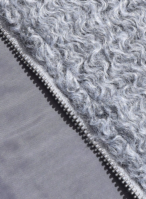 Forest Grey RD - Faux Fur High Neck Sweater - Khotwh