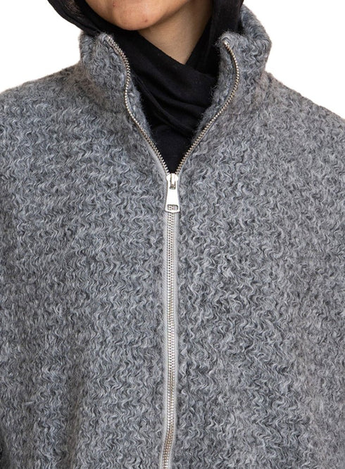 Forest Grey RD - Faux Fur High Neck Sweater - Khotwh