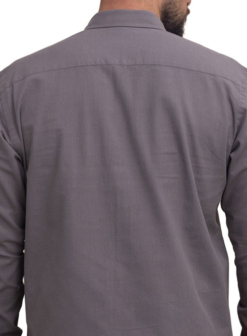 Forest Grey Summer - Linen Shirt - Khotwh