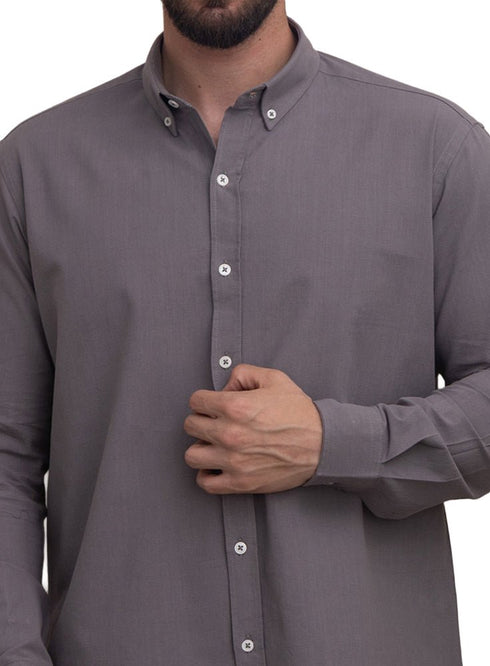 Forest Grey Summer - Linen Shirt - Khotwh