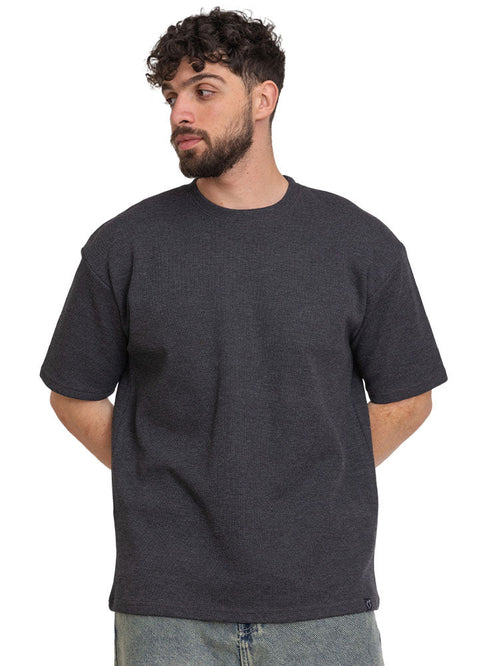 Forest Grey Wave O.S Round T-Shirt - Khotwh