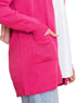 Fuchsia Pink Basic Pocket Cardigan - Khotwh