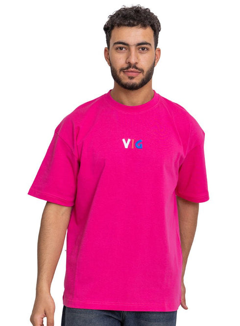 Fuchsia Pink Design 3840VIG - O - S Round T-shirt - Khotwh