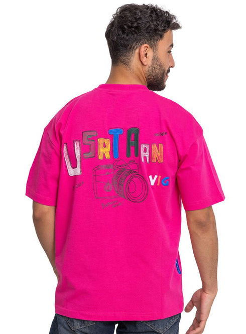 Fuchsia Pink Design 3840VIG - O - S Round T-shirt - Khotwh