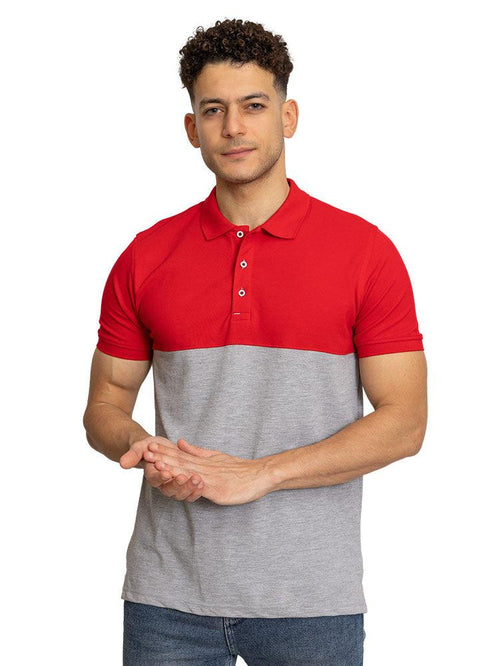 G - Racing Red C - block Polo Shirt - Khotwh