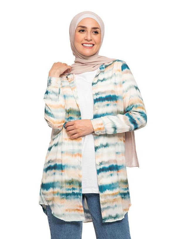 Galaxy Orange L.Printed Blouse - Khotwh