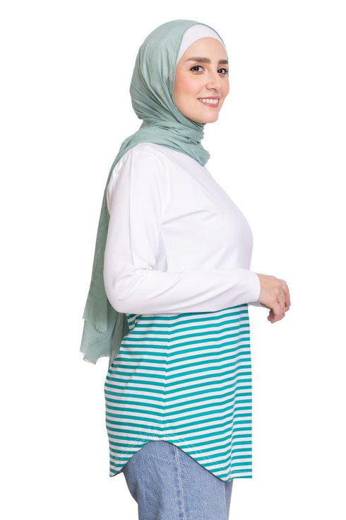 Grass Half Striped Long - Sleeve - Khotwh