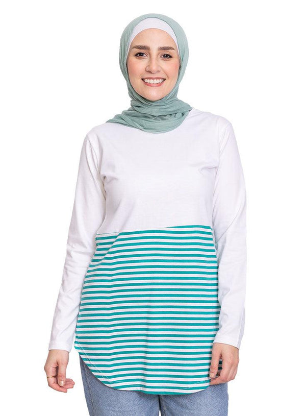 Grass Half Striped Long - Sleeve - Khotwh