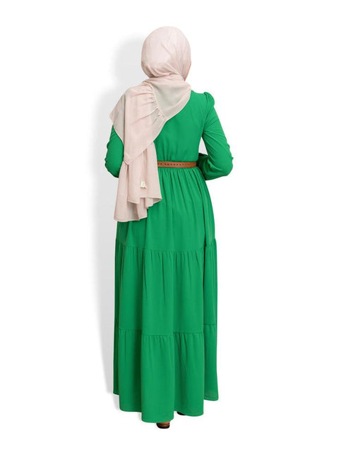 Green Basic Dress - Khotwh