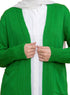 Green Basic Pocket Cardigan - Khotwh