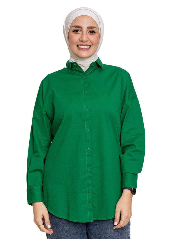 Green Button - Back Shirt - Khotwh