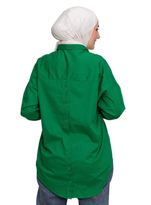 Green Button - Back Shirt - Khotwh