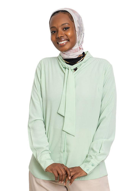 Green Classic Tape Blouse - Khotwh