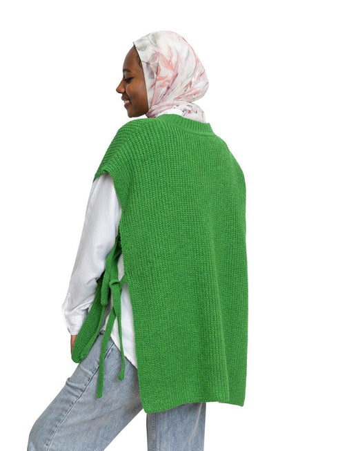 Green Cut Belt Pullover - Khotwh