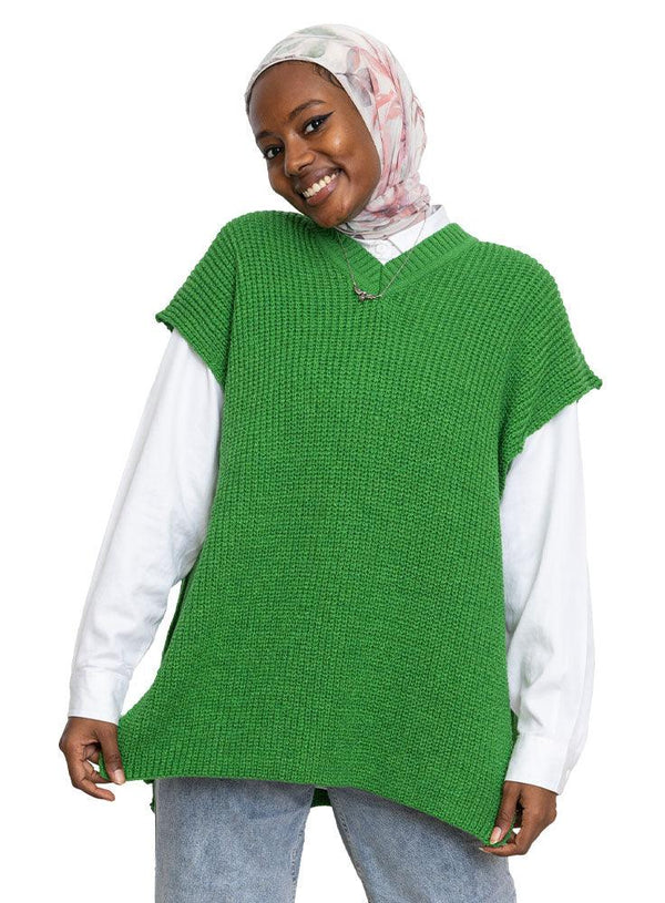 Green Cut Belt Pullover - Khotwh