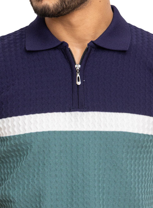 Green Design 01008Knit Polo Neck - T-Shirt - Khotwh