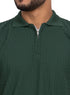 Green Design 01011Knit Polo Neck Zipper - T-Shirt - Khotwh