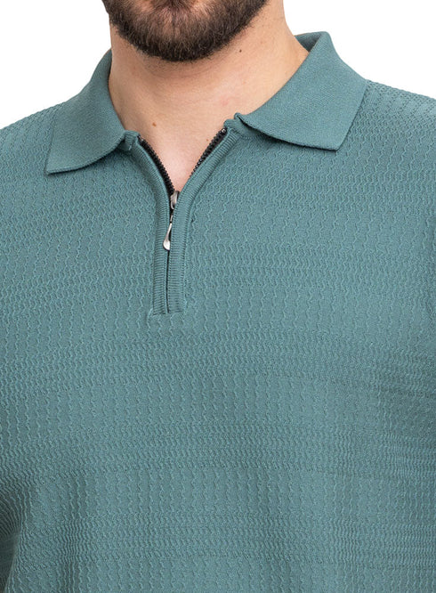 Green Design 01013Knit Polo Neck - T-Shirt - Khotwh