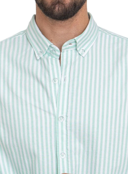Green - Design 2 Striped Oxford Shirt - Khotwh