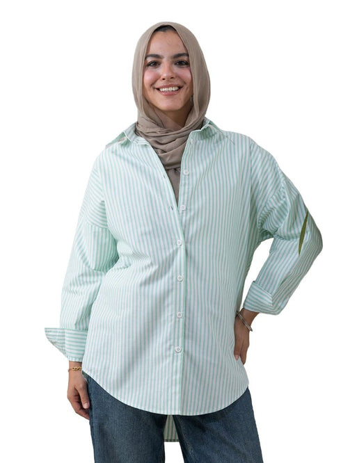 Green - Design 2 Stripped Over - Size Shirt - Khotwh