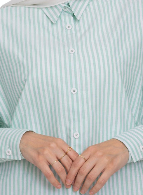 Green - Design 2 Stripped Over - Size Shirt - Khotwh