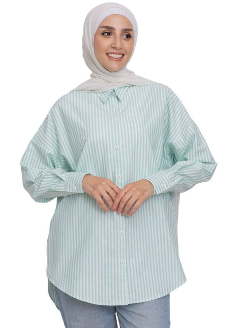 Green - Design 2 Stripped Over - Size Shirt - Khotwh