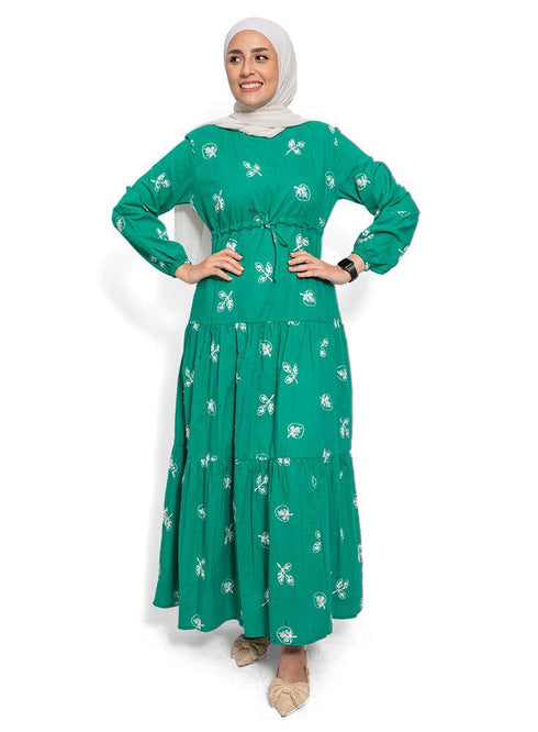 Green EMB Dress - Khotwh