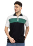 Green F - Zipper Polo Knit T-Shirt - Khotwh