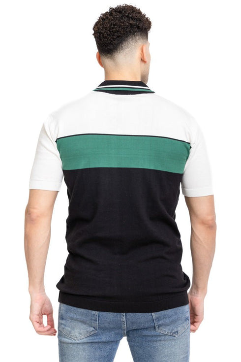 Green F - Zipper Polo Knit T-Shirt - Khotwh