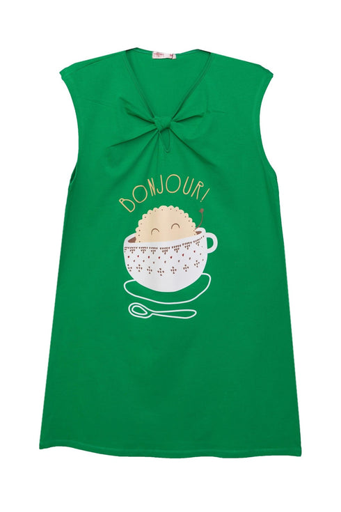 Green knot Night Shirt - Design 5 - Khotwh