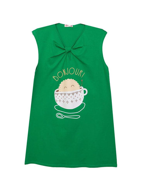 Green knot Night Shirt - Design 5 - Khotwh