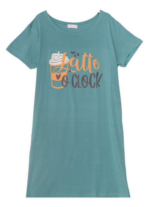 Green Olive Night Shirt - Design 5 - Khotwh