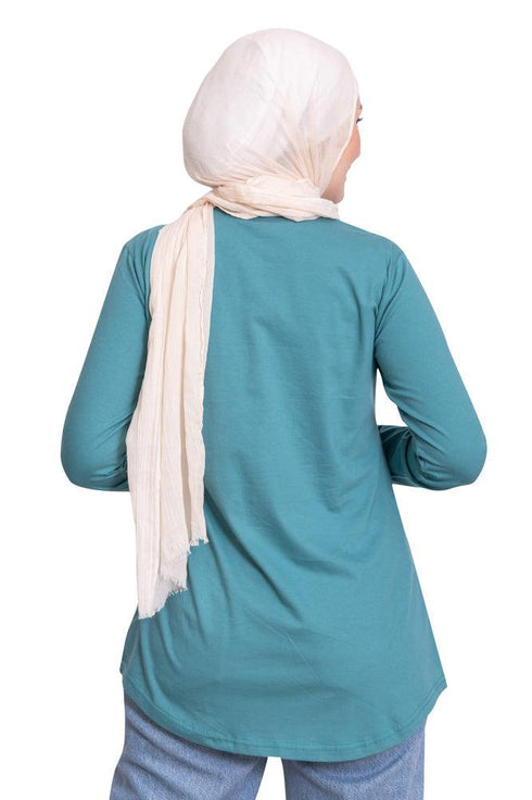 Green Olive Printed Long - Sleeve Design 16 - Khotwh