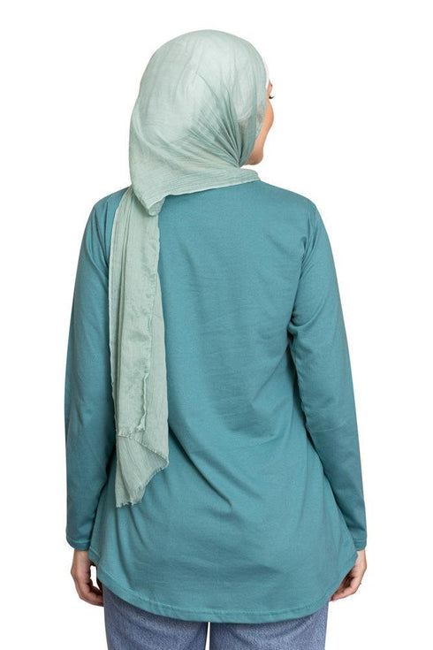 Green Olive Printed Long - Sleeve Design 27 - Khotwh