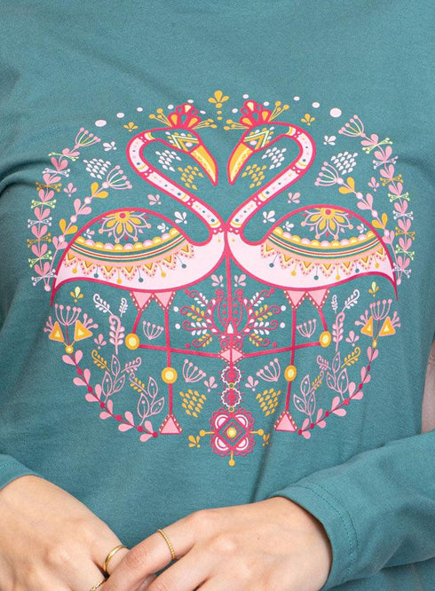 Green Olive Printed Long - Sleeve Design 31 - Khotwh