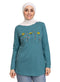 Green Olive Printed Long - Sleeve Design 52 - Khotwh